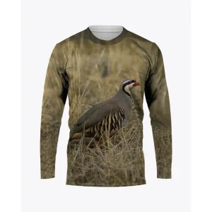 Camouflage Hunting Animals Quail Print Summer Men's O-Neck T-shirt Casual Long Sleeve Oversized Pullover Fashion Men Clothing